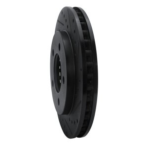 Ford Expedition Brake Rotor (1) - Front Right - R1 Concepts - Drilled & Slotted - Black - `97-`02